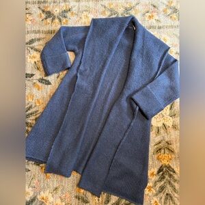 Soft Surroundings Telluride Topper Blue Heather Open Front Long Cardigan MP